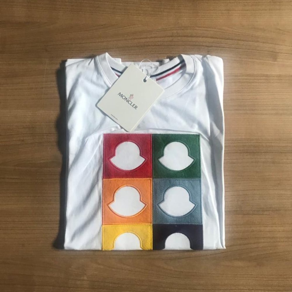 MONCLER  WHİTE SHORT SLEEVE TSHİRT MEN